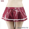 Pharfaite shiny SGS wetlook micro mini skirt PF575 wine red