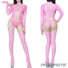 Pharfaite wetlook bondage bodysuit PF676 pink