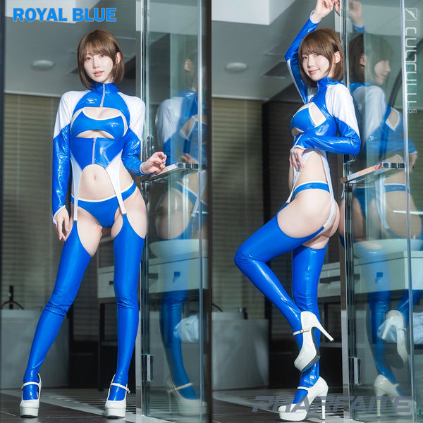 PHARFAITE [PF676] shiny WETLOOK "SPORTY BONDAGE" bikini bodysuit with string