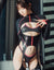PHARFAITE [PF676] shiny WETLOOK "SPORTY BONDAGE" bikini bodysuit with string