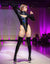Pharfaite shiny rubberized split bust bodysuit SM158 with stockings aurora black