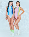 REALISE [N-0371-MSH] sporty SOFT-MESH swimsuit TRICOLOR V2