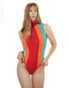 REALISE [N-0371-MSH] sporty SOFT-MESH swimsuit TRICOLOR