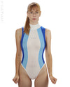 Realise Japan transparent mesh hydrasuit onepiece swimsuit N-0371-MSH white-blue