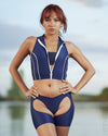REALISE [RSFT-060] sporty "UNISON" bikini top with 2-way front zipper