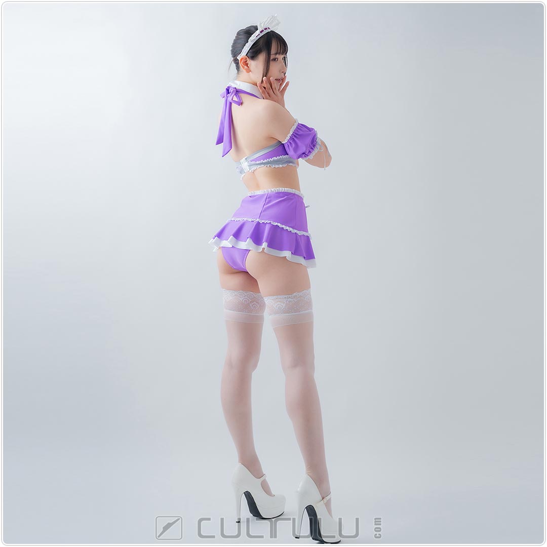 Pharfaite cafe maid swimsuit costume PF527 purple