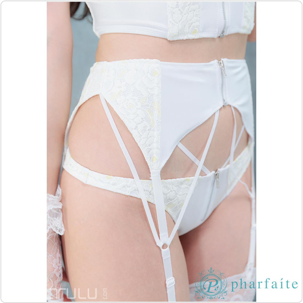 pharfaite pf530 sgs wetlook and lace bondage lingerie pf530 white