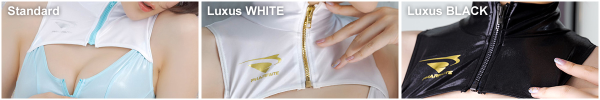 Pharfaite SGS Wetlook Split Bust swimsuit standard and luxus black and white