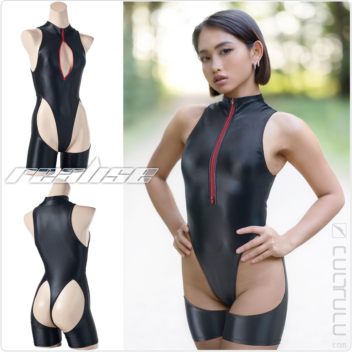 Realise Cut-Out String Swimsuit RSFT-001 black