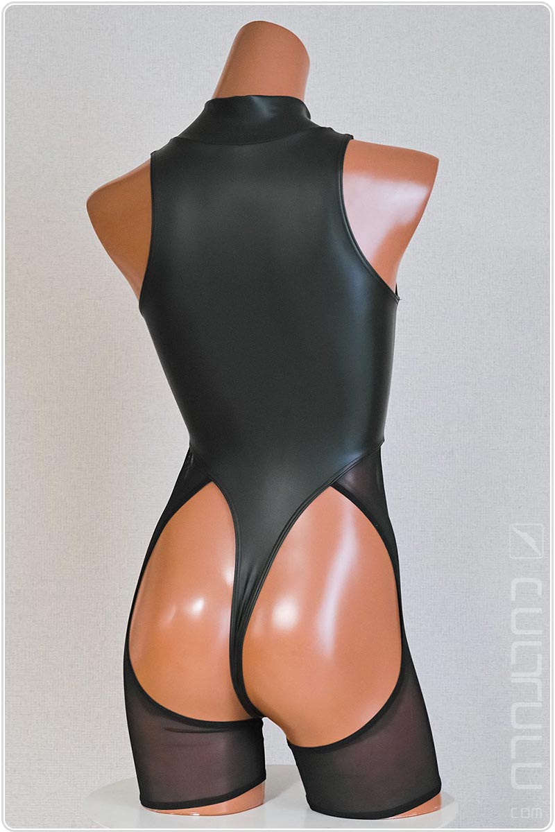 Realise rubberized Cut-Out String Swimsuit RSFT-002 black