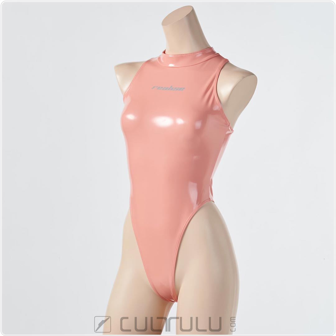 realise T997 rubberized string swimsuit dolly pink