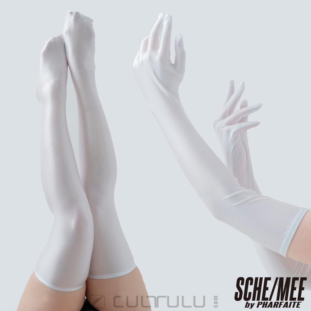 Sche-Mee gloves and stockings PF621 fittysatin white