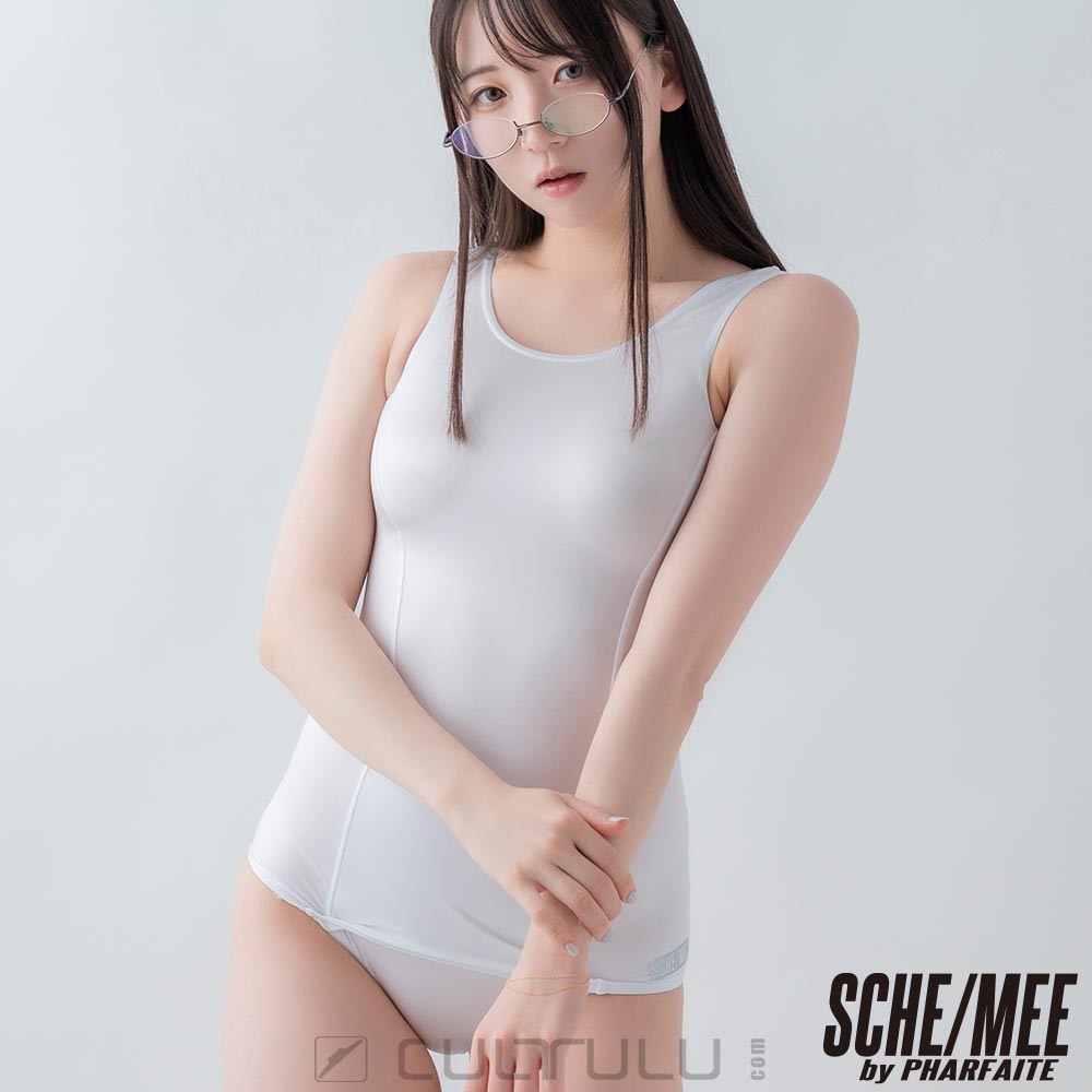 Sche-Mee sukumizu swimsuit PF622 fittysatin white