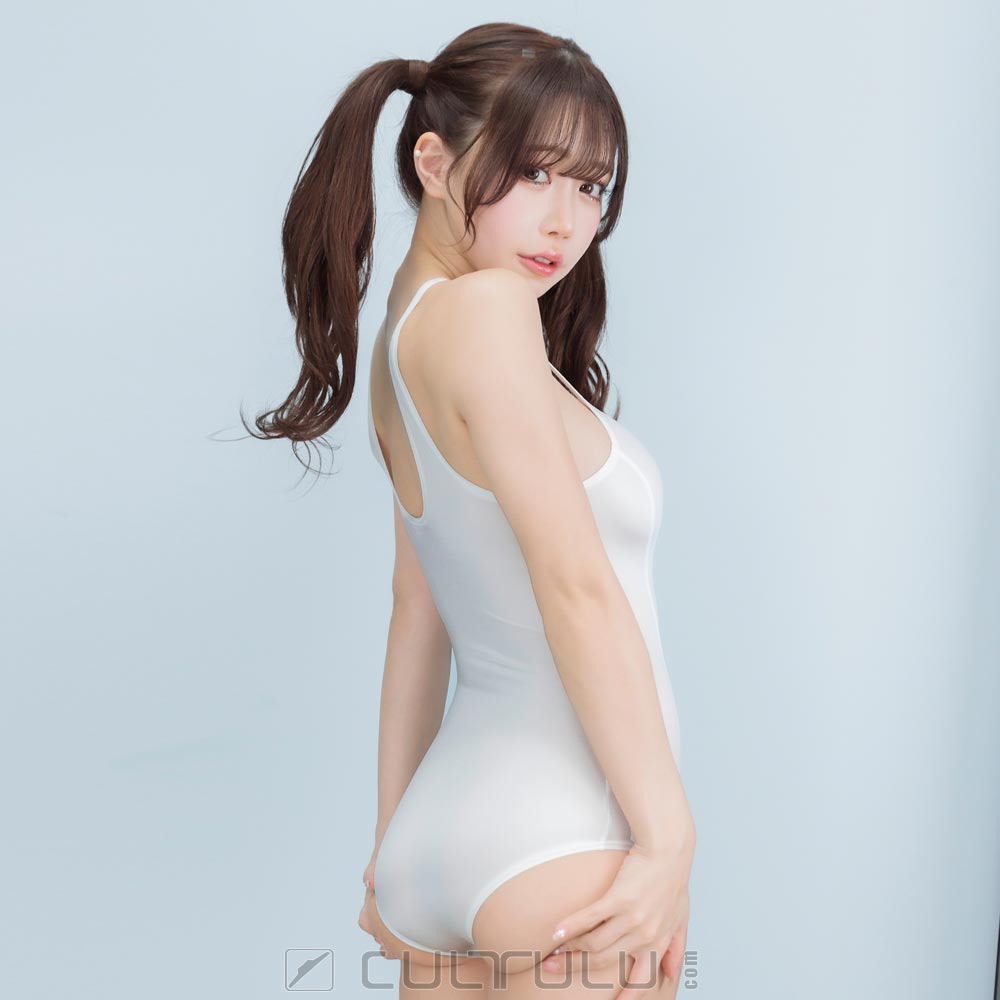 SCHE/MEE fitty satin sukumizu swimsuit SM111 white