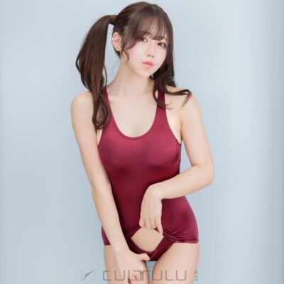 SCHE/MEE fitty satin sukumizu swimsuit SM111 wine