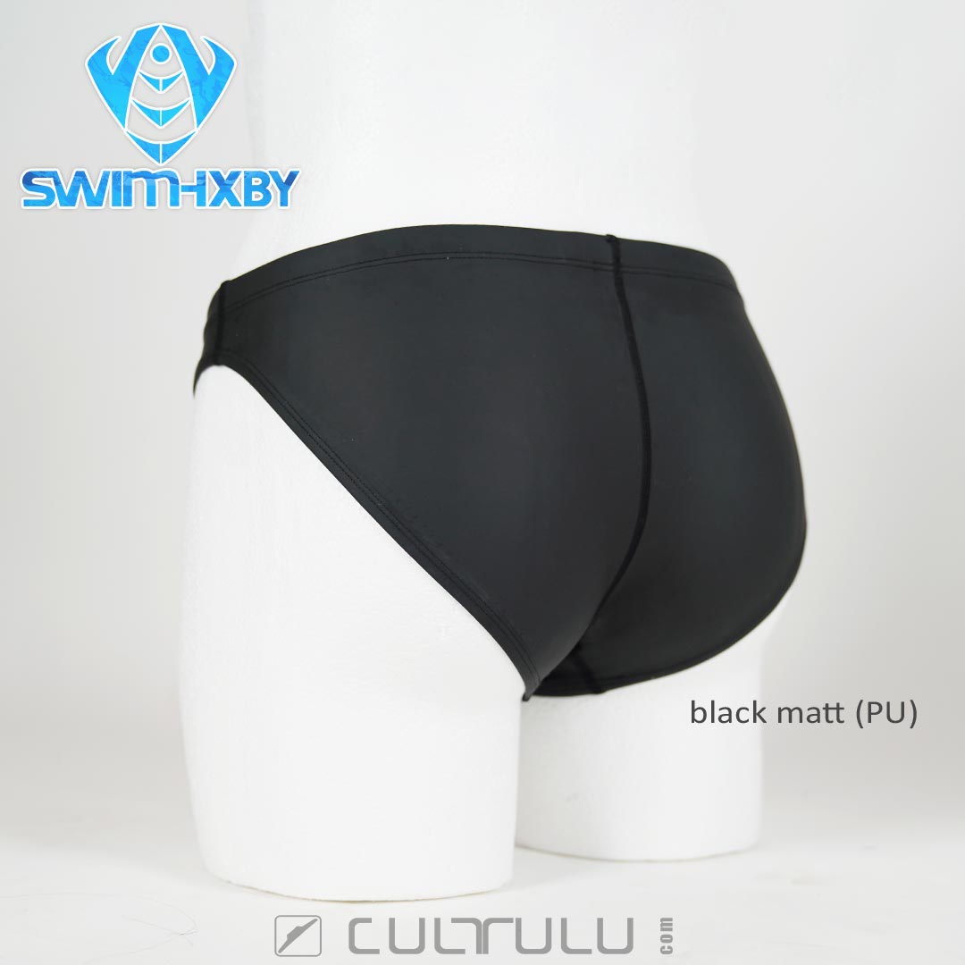 Swimhxby rubberized swim briefs 180 PU black matte