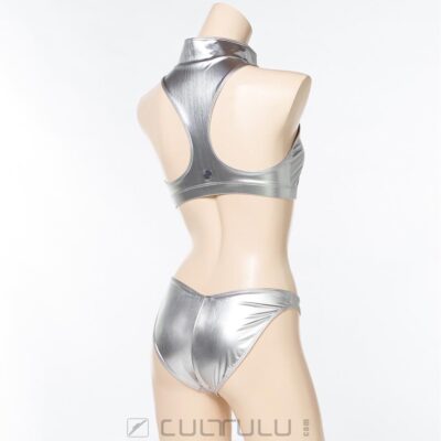 Poolsider rubberized bikini PS-02HL silver